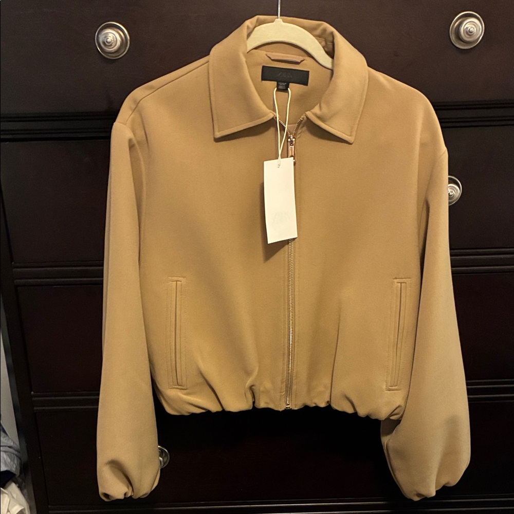 Zara Tan Bomber Jacket for Women